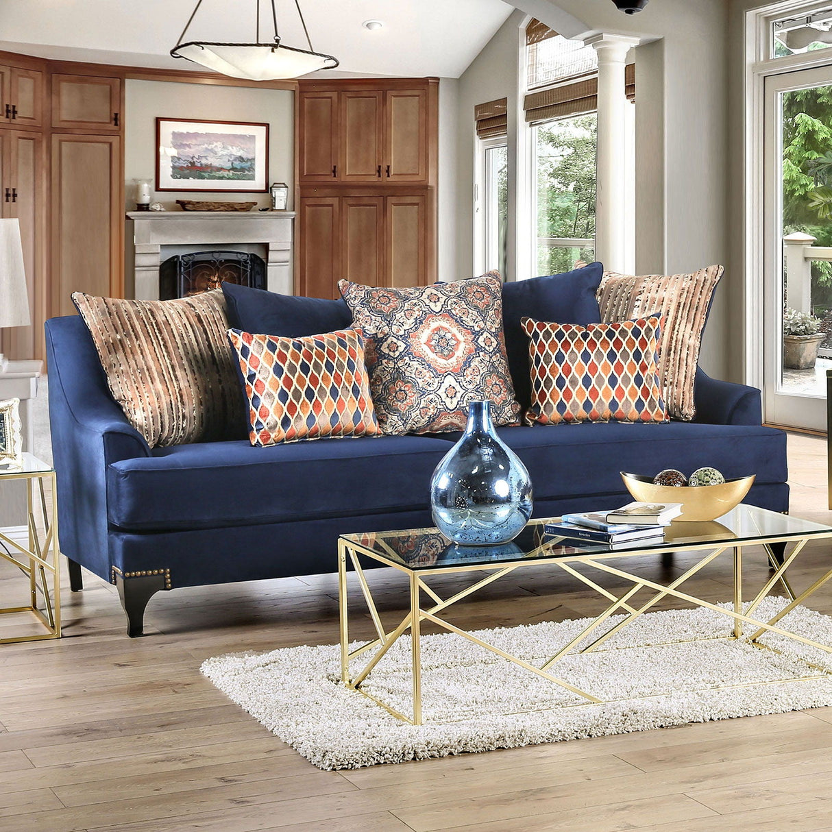 Sisseton - Sofa & Loveseat - Navy - Home Elegance USA