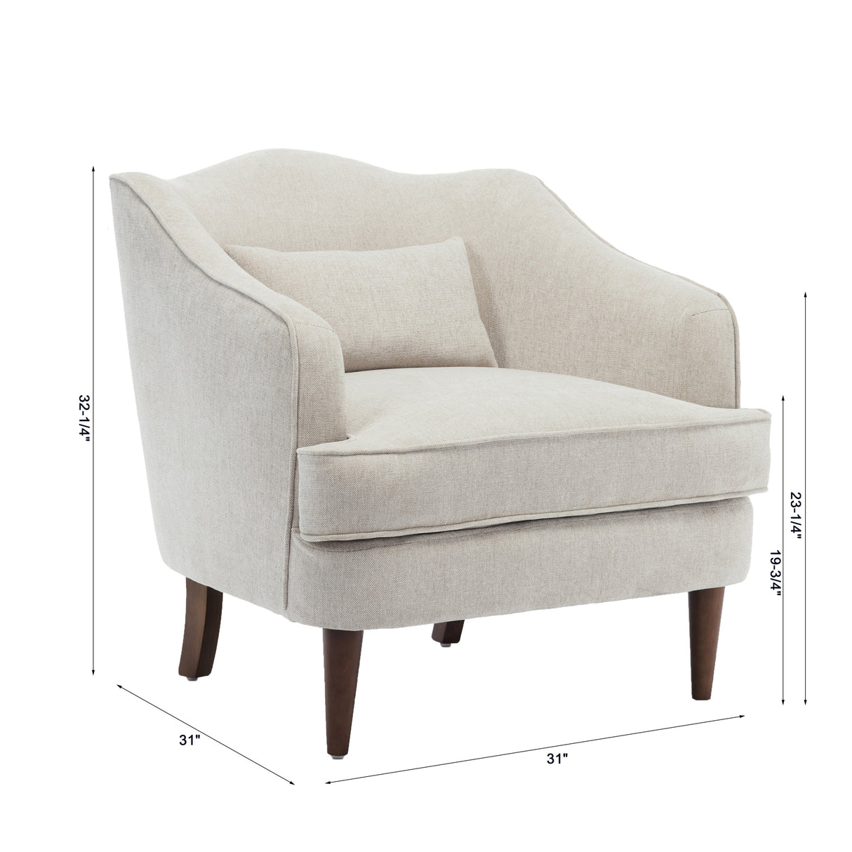 Fenton Upholstered Arm Chair - Sea Oat - Home Elegance USA