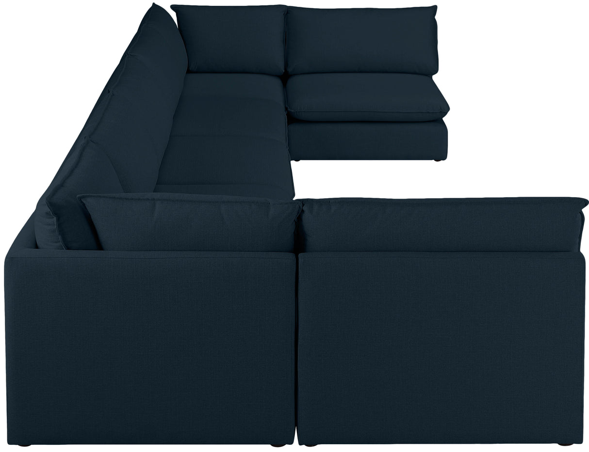 Mackenzie - Modular Sectional 7 Piece - Navy - Fabric - Home Elegance USA