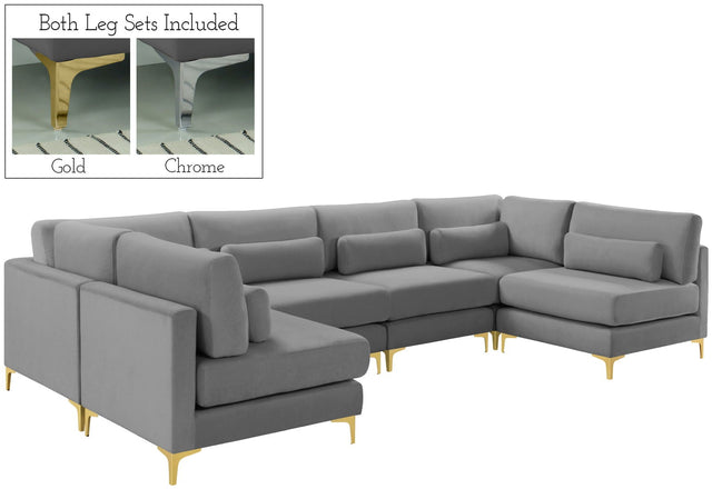 Julia - Modular Sectional 6 Piece - Gray - Home Elegance USA