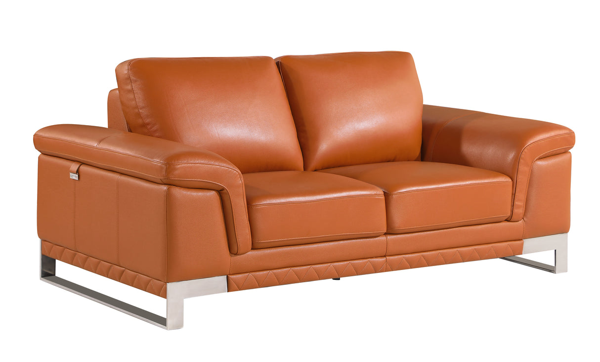 Top Grain Italian Leather Loveseat Home Elegance USA