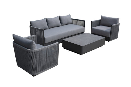 Vig Furniture Renava Bali - Outdoor Black and Grey Sofa Set
