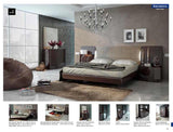 Barcelona 3 King Platform Bedroom Set In Glossy Brown - Barcelonaplatformks - 3Set | ESF | Home Elegance USA