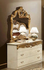 Barocco Double Dresser With Mirror Set In Ivory-Gold - Baroccodresserivoryg-M | ESF