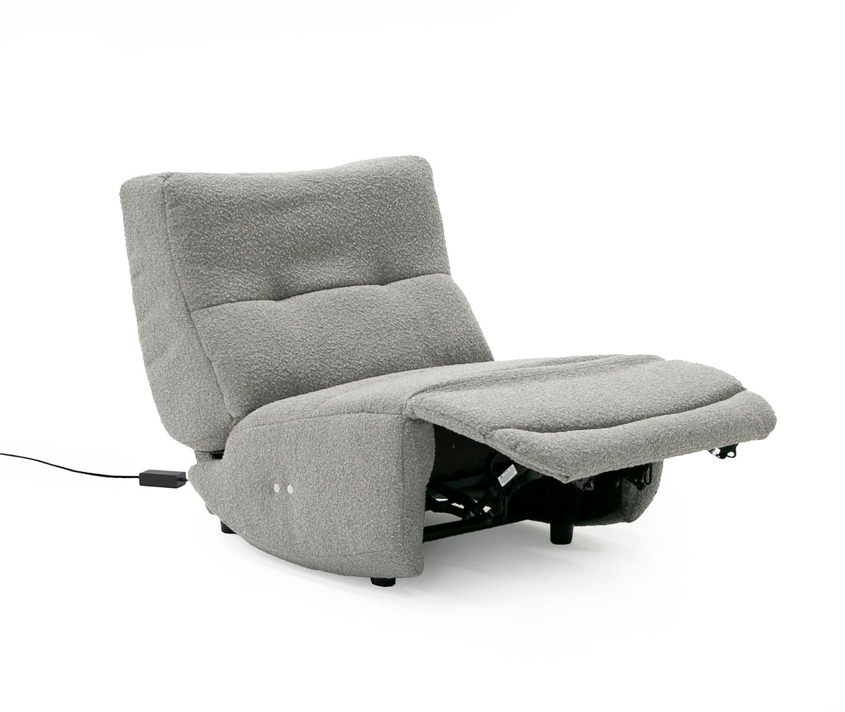 Vig Furniture Divani Casa Basil - Modern Grey Fabric Small Electric Recliner Chair