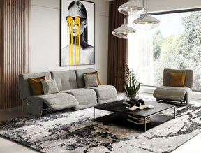 Divani Casa Basil - Modern Grey Fabric Small Sofa With 3 Electric Recliners | Home Elegance USA