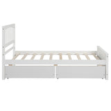 Twin size Platform Bed with Two Drawers, White - Home Elegance USA