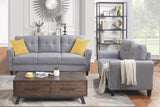 Modern Living Room Sofa Set Linen Upholstered Couch Furniture for Home or Office ,Light Grey,(2+3-Seat,Old Sku:SG000372AAA) Home Elegance USA