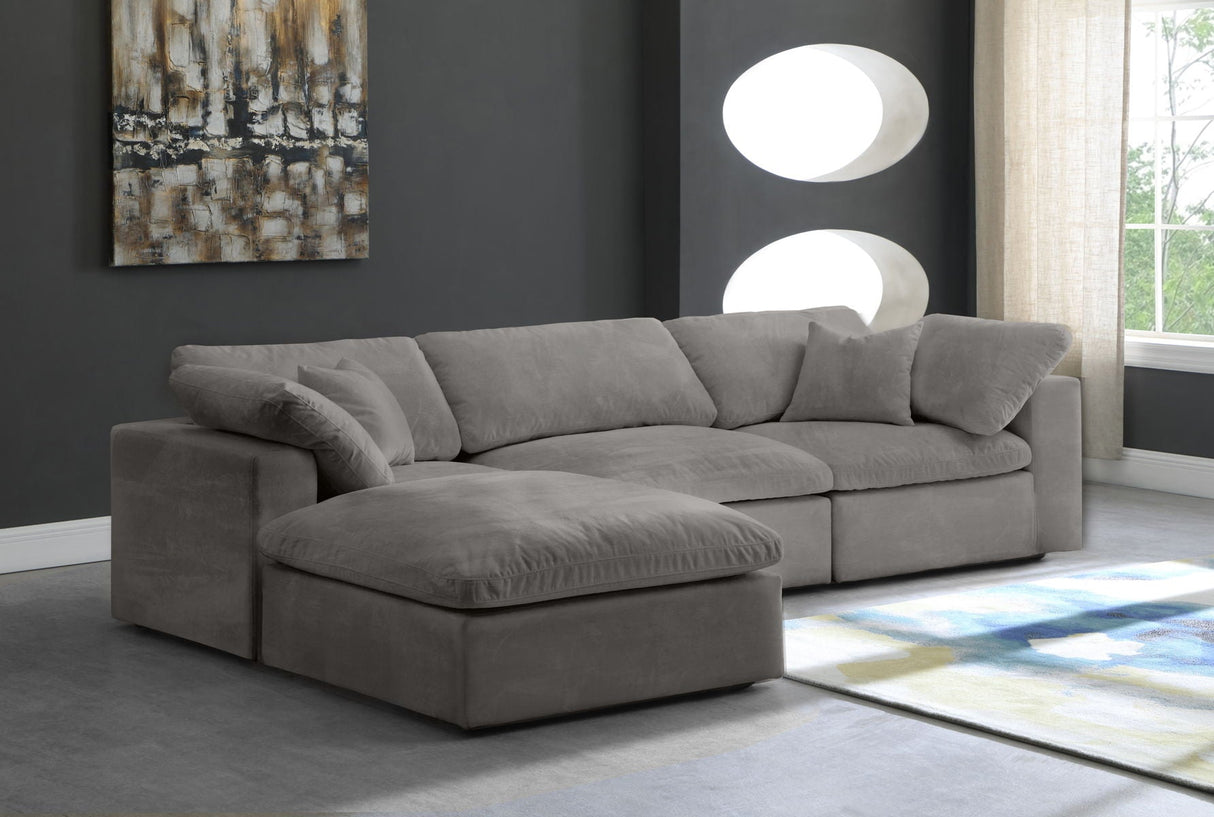 Cozy - Modular Sectional 4 Piece Cloud - Grey - 634Grey - Sec4A - Home Elegance USA - 3