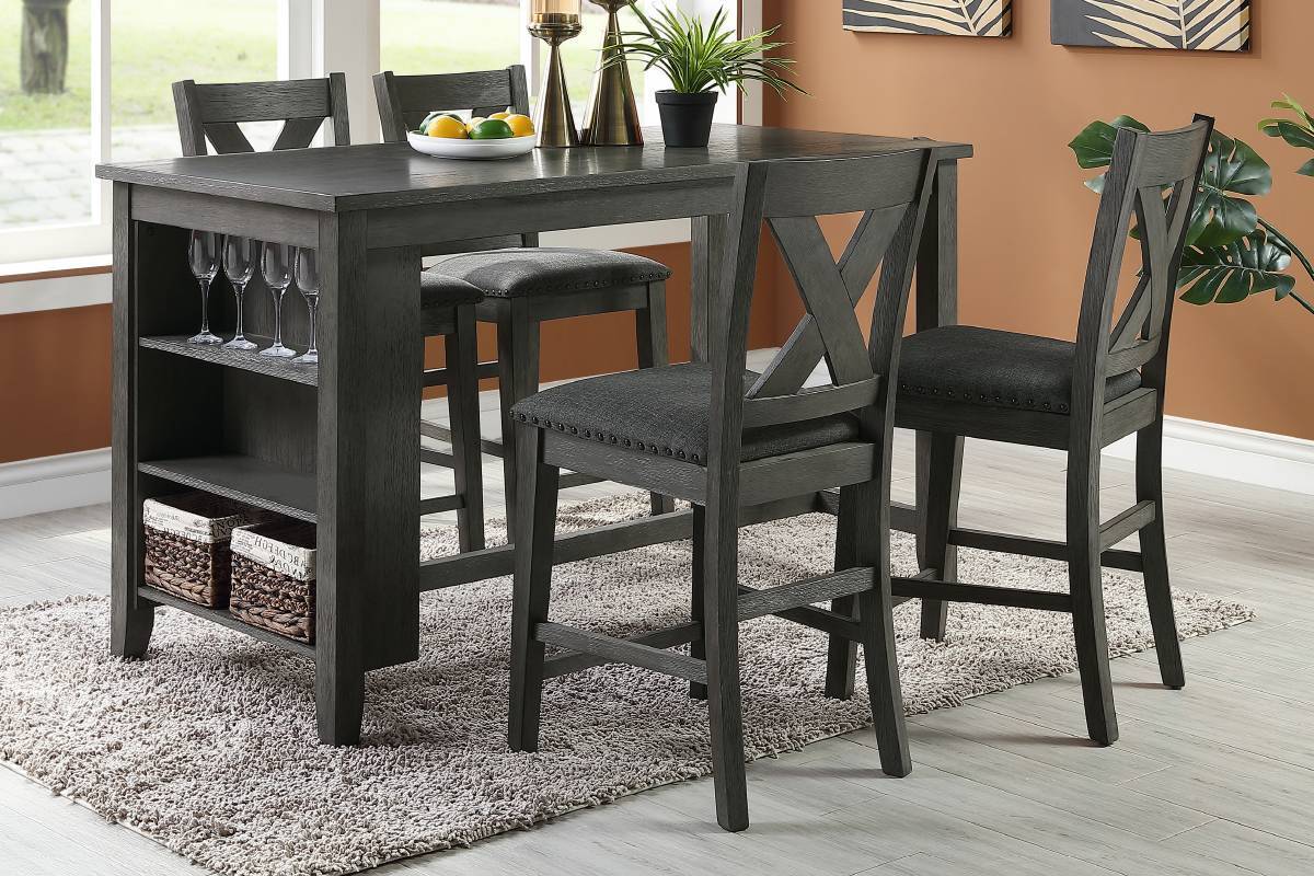 Tall black best sale dining table