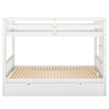 Twin over Pull-out Bunk Bed with Trundle, White - Home Elegance USA