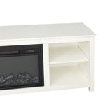 Classic 4 Cubby Fireplace TV Stand , White Home Elegance USA
