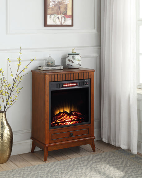 ACME Hamish Fireplace in Walnut Finish AC00852 Home Elegance USA