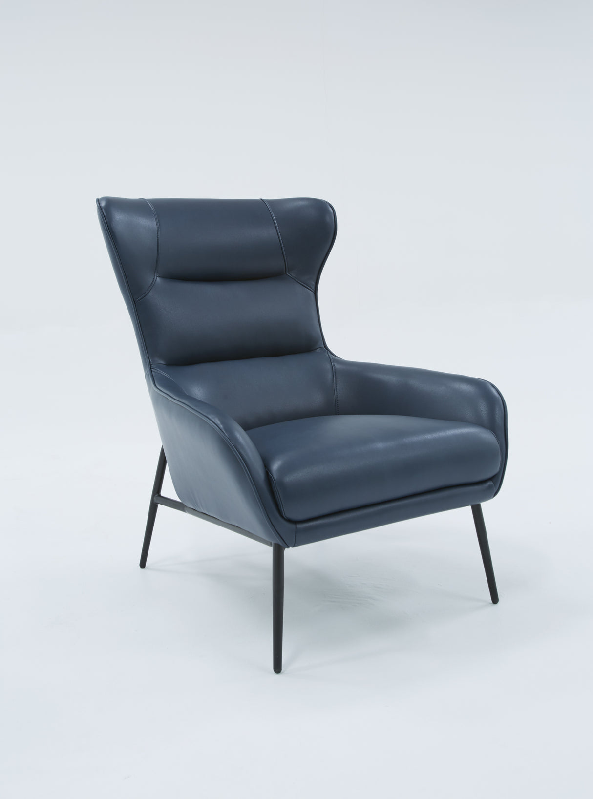 Divani Casa Susan Modern Blue Leatherette Lounge Chair - Home Elegance USA