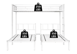 Triple twin bunk bed, can be separated into 3 twin beds - Home Elegance USA