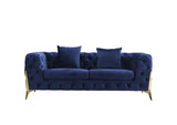 Blue Elegant Velvet Living Room Armchair, Upholstered Armchair - Home Elegance USA