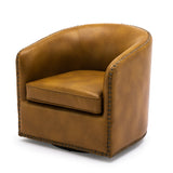 Trenton Swivel Arm Chair - Camel - Home Elegance USA