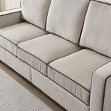 Living Room Sofa with Storage Beige Corduroy - Home Elegance USA