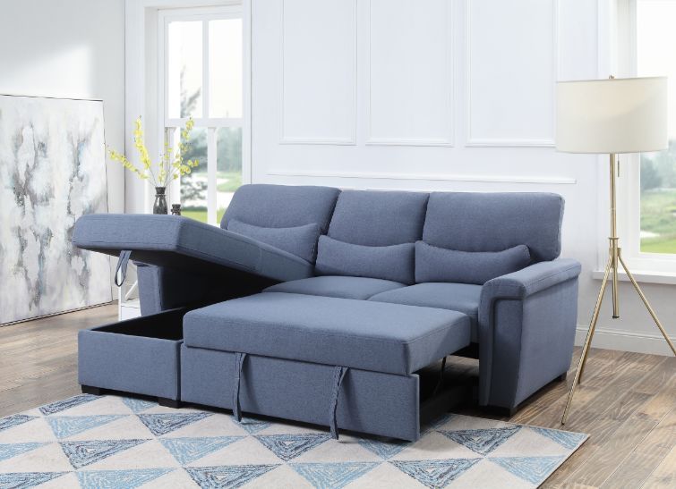 Haruko - Sectional Sofa - Blue Fabric - Home Elegance USA