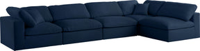 Serene - Cloud Modular Sectional 5 Piece - Navy - Fabric