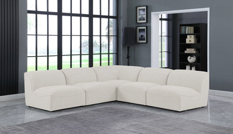 Miramar - Modular Sectional 5 Piece - Cream - Fabric - Modern & Contemporary - Home Elegance USA