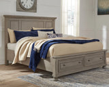 Lettner - Light Gray - King Panel Storage Bed - 6 Pc. - Dresser, Mirror, Chest, King Bed - Home Elegance USA