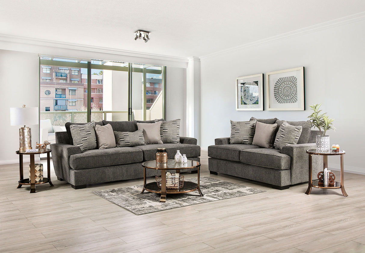 Holborn - Sofa & Loveseat - Gray - Home Elegance USA