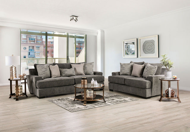 Holborn - Sofa & Loveseat - Gray - Home Elegance USA