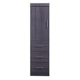 Twin Size Murphy Bed with Wardrobe and Drawers, Storage Bed, can be Folded into a Cabinet, Gray - Home Elegance USA