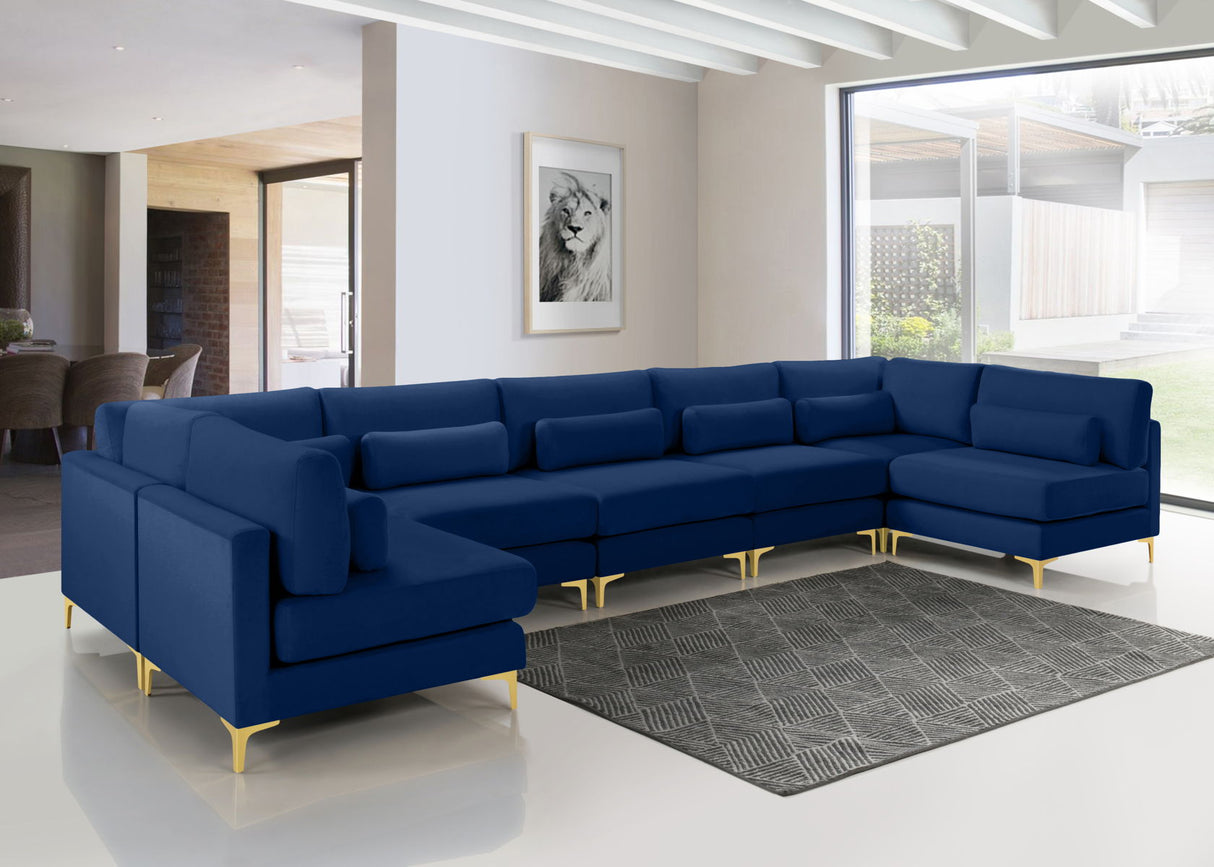 Julia - Modular Sectional 7 Piece - Navy - Home Elegance USA