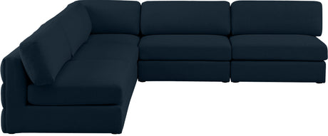 Beckham - Modular Sectional 5 Piece - Navy - Fabric - Modern & Contemporary - Home Elegance USA