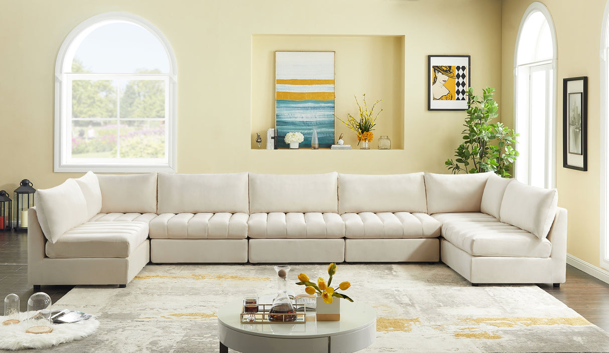 Jacob - Modular Sectional 7 Piece - Cream - Home Elegance USA