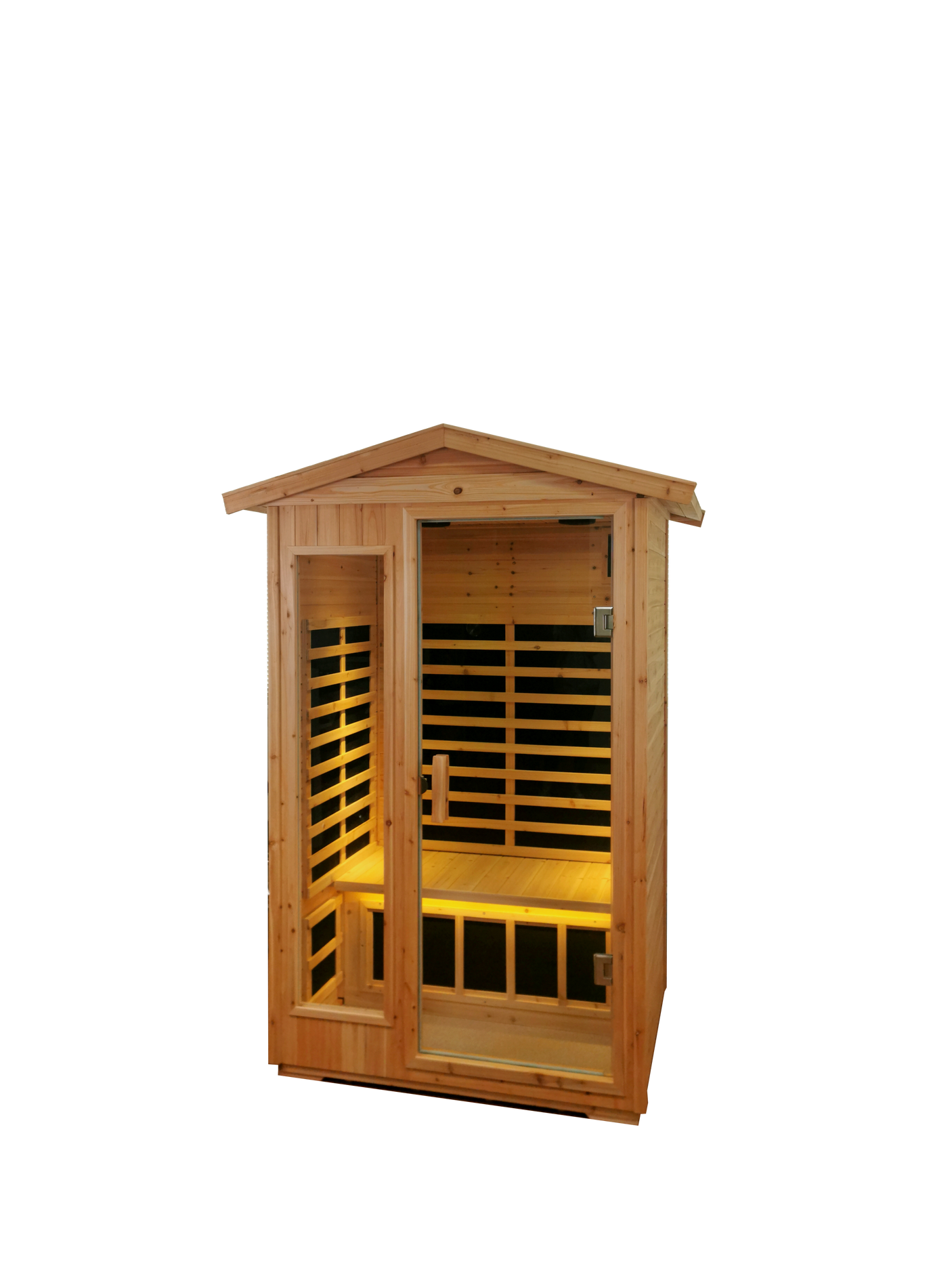 Two person Far infrared old fir outdoor sauna room ( Front & Rear ) - Home Elegance USA