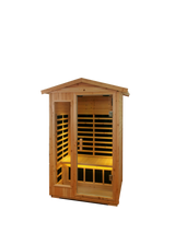 Two person Far infrared old fir outdoor sauna room ( Front & Rear ) - Home Elegance USA