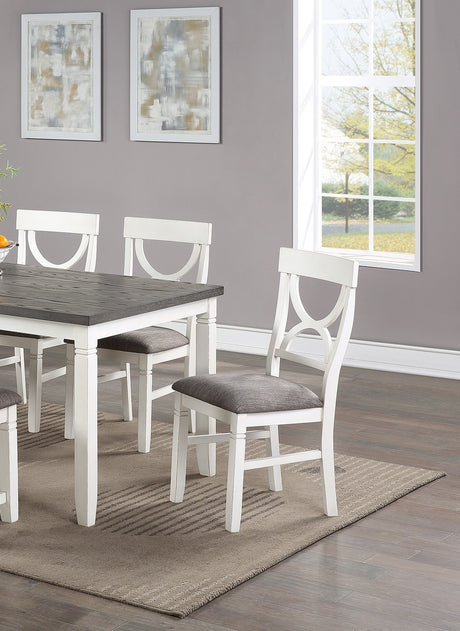 Dining Room Furniture White 6pc Dining Set Table 4 Side Chairs and A Bench Rubberwood MDF - B011S00161 - Home Elegance USA - 8