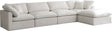 Plush - Cloud Modular Sectional 5 Piece - Cream - Fabric