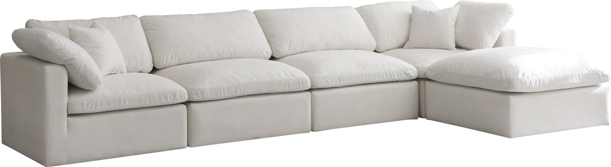 Plush - Cloud Modular Sectional 5 Piece - Cream - Fabric - Home Elegance USA