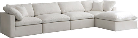 Plush - Cloud Modular Sectional 5 Piece - Cream - Fabric - Home Elegance USA