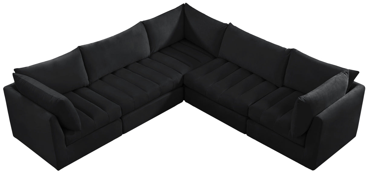 Jacob - Modular Sectional 5 Piece - Black - Fabric - Home Elegance USA