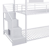 Metal bunk bed with slide and steps