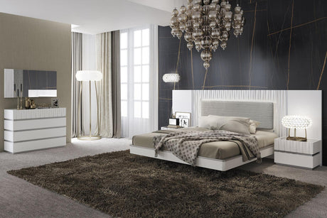 Esf Furniture - Marina 5 Piece Eastern King Bedroom Set In White  - Marinabedks-Wh-5Set