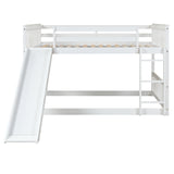 Full over Full bunkbed with Slied for white color - Home Elegance USA