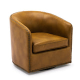 Trenton Swivel Arm Chair - Camel - Home Elegance USA