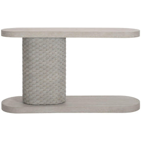 Acosta Console Table Flaxen Oak & Woven Rope Pedestal | Bernhardt