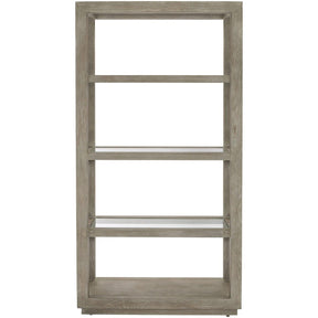 Albion Etagere in Knotty White Oak & Pewter Finish | Bernhardt | Casual Chic Design
