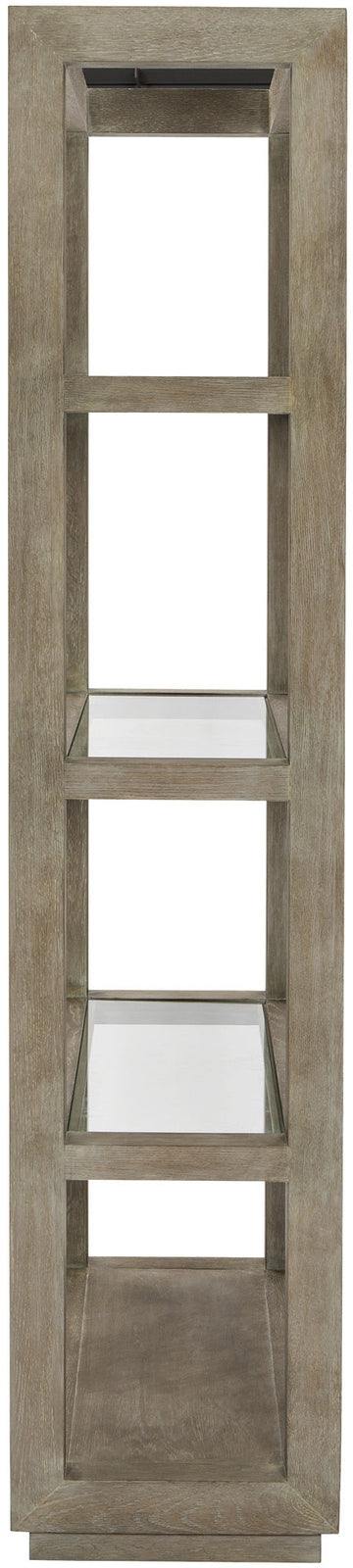 Albion Etagere in Knotty White Oak & Pewter Finish | Bernhardt | Casual Chic Design