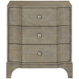 Albion Nightstand Pewter Finish with Compact Breakfront and USB | Bernhardt