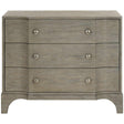 Albion Nightstand Pewter Finish with Breakfront Design and USB Charging | Bernhardt