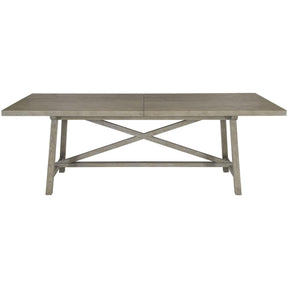 Albion Modern Farmhouse Rectangular Extendable Oak Dining Table Pewter Finish | Bernhardt