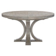 Albion Modern Farmhouse Round Extendable Oak Dining Table Pewter Finish | Bernhardt